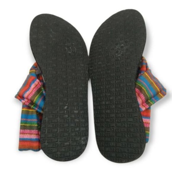 SOLD**Sanuk Serape Yoga Mat Sling Back Flip Flops Comfort Sandals Womens Size 10 - Picture 8 of 9